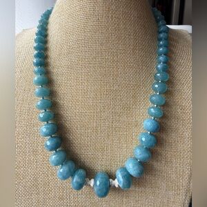 Handmade Faceted Graduated Aquamarine Necklace